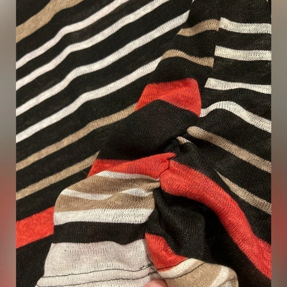 Love by Chesley Striped Top with Fall Colors , Ruching - Picture 3 of 6